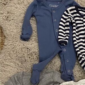 loved baby organic cotton footie 0/3m